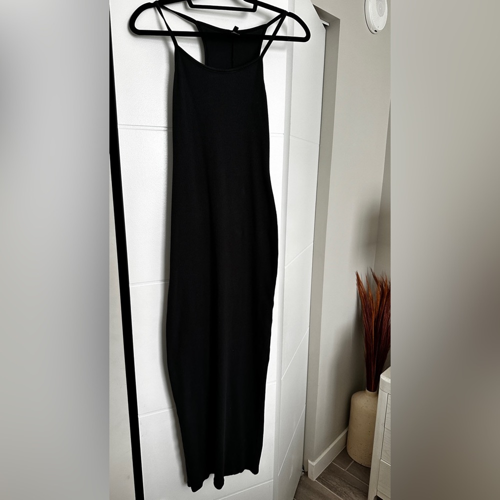 SKIMS Black Slim Maxi Dress with Spaghetti Straps - Picture 3 of 5
